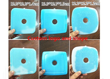 Custom Blue Hard Plastic Ice Packs For Food 12.2 * 12.2 * 1.2cm