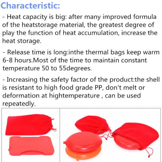 Red Reusable Heat Packs For Food Keep Warm