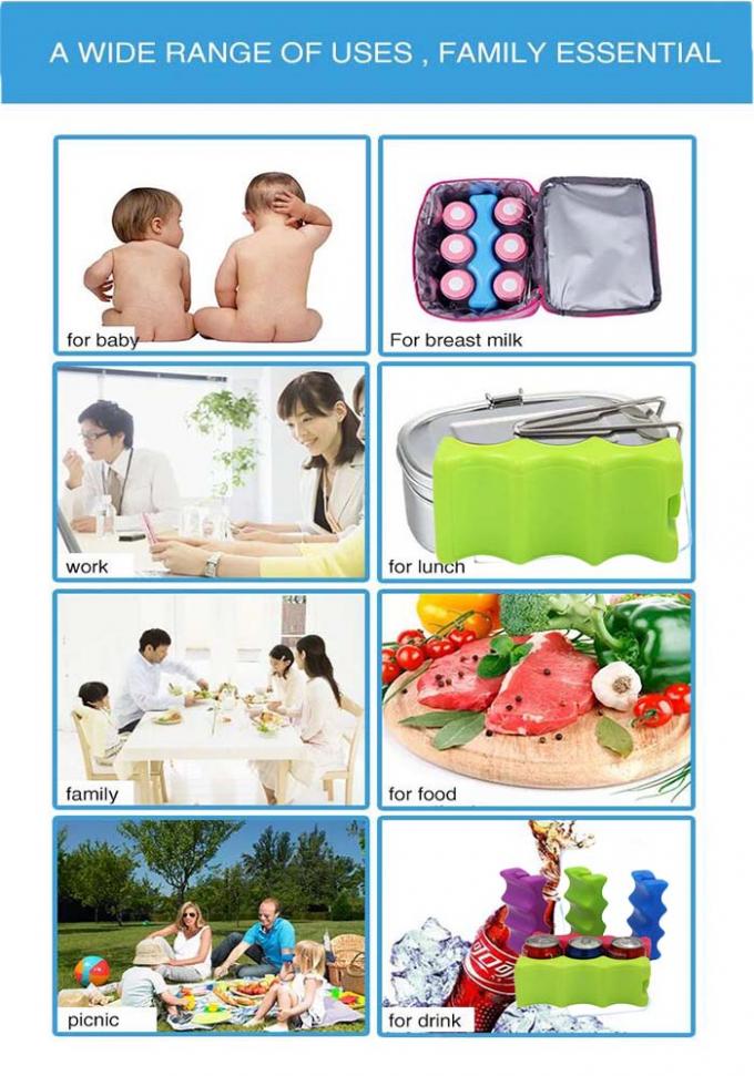 Reusable Long Lasting Cool Bag Ice Slim Lunch Gel Ice Pack For Food Fresh